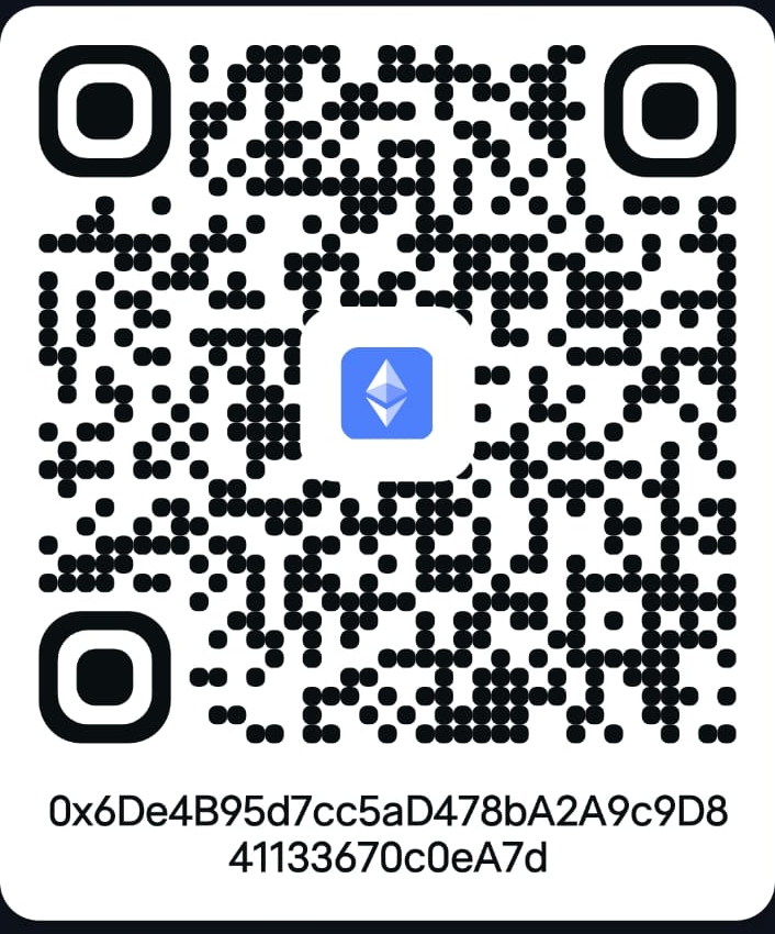 Ethereum donation QR code supplied by the receiving wallet